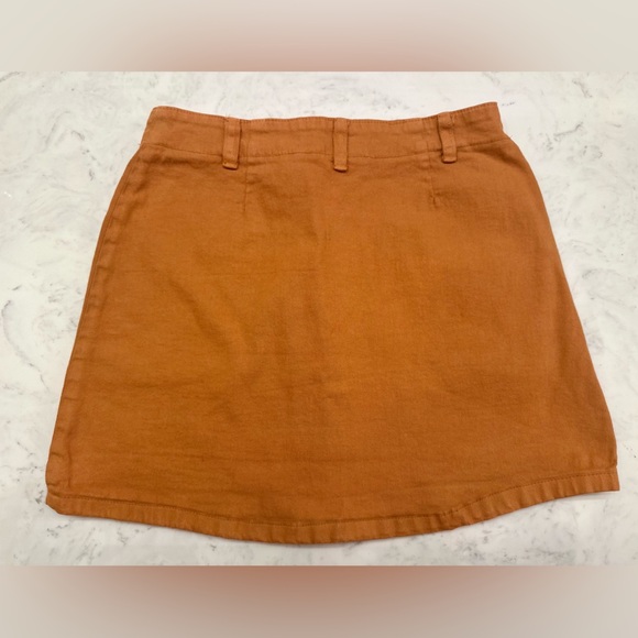 Vintage Guess USA Cotton Mini Skirt Juniors Sz 14 Orange Button Y2K Clueless - Picture 2 of 8